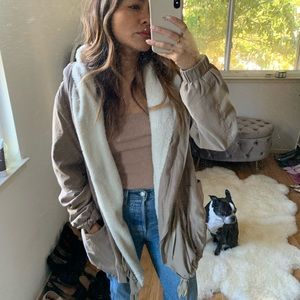 Faux Shearling Cargo Jacket